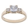 9ct Yellow Gold Cubic Zirconia Three Stone Ring