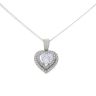 Silver Cubic Zirconia Heart Cluster Pendant And Chain 18"