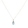 9ct Yellow Gold Blue Topaz Pendant and Chain 18"