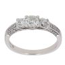18ct White Gold 1.00ct Brilliant Cut Diamond Trilogy Ring