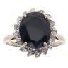 9ct Yellow Gold 0.05ct Diamond and Sapphire Cluster Ring