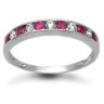 18ct White Gold Diamond 0.18ct Ruby 0.36ct Chan Set Half Eternity Ring