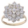 9ct Yellow Gold Cubic Zirconia Daisy Cluster Ring