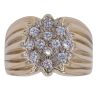 9ct Yellow Gold Cubic Zirconia Patterned Linear Signet Ring