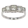 Platinum Diamond Deco Stepped Ring