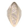 14ct Yellow and White Gold Patterned Signet Ring