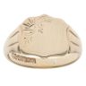 9ct Yellow Gold Half Patterned Shield Signet Ring