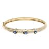 18ct Yellow And White Gold 0.10ct Diamond And Sapphire Bangle