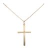 9ct Yellow Gold 0.10ct Diamond Cross Pendant And Chain 38"