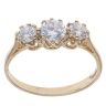 9ct Yellow Gold Cubic Zirconia Three Stone Ring