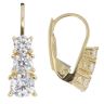 14ct Yellow Gold Children's Cubic Zirconia Three Stone Earrings