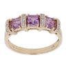 9ct Yellow Gold 0.05ct Diamond and Amethyst Ring