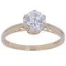 14ct Yellow Gold Cubic Zirconia Solitaire Ring