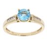 9ct Yellow Gold Created Blue Topaz and Diamond Dress Ring