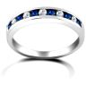 18ct White Gold Diamond 0.18ct Sapphire 0.36ct Chan Set Half Eternity Ring
