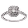 9ct White Gold 0.48ct Princess, Baguette And Brilliant Cut Diamond Cluster Ring
