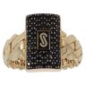 14ct Yellow Gold Monaco Classic Black Cubic Zirconia Cluster Ring