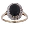 9ct Yellow Gold 0.05ct Diamond and Sapphire Cluster Ring