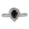 9ct White Gold 0.36ct Diamond And Sapphire Ring