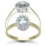 9ct Yellow Gold 0.12ct Diamond & Blue Topaz Ring