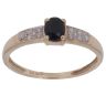 9ct Yellow Gold 0.05ct Diamond and Sapphire Single Stone Ring