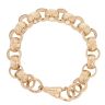 9ct Yellow Gold Patterned And Plain Belcher Bracelet 10"