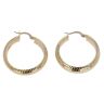 14ct Yellow Gold Patterned Hoop Earrings