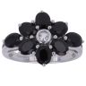 9ct White Gold Cubic Zirconia and Sapphire Cluster Ring