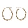 9ct Yellow Gold Twisted Oval Hoop Earrings