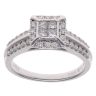 18ct White Gold 0.52ct Princess and Brilliant Cut Diamond Cluster Ring