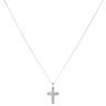 9ct White Gold Cubic Zirconia Cross Pendant and Chain 18"