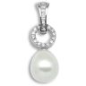 18ct White Gold 0.21ct Diamond Pearl Drop Pendant