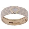 9ct Yellow Gold 0.01ct Diamond Patterned Signet Ring