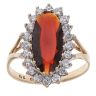 9ct Yellow Gold Cubic Zirconia and Garnet Cluster Ring