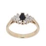 9ct Yellow Gold Cubic Zirconia and Sapphire Fancy Ring