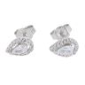 Silver Cubic Zirconia Pear Cluster Earrings by Icesia