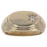 9ct Yellow Gold Cubic Zirconia Patterned Signet Ring