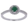 9ct White Gold 0.30ct Brilliant Cut Diamond and Emerald Cluster Ring