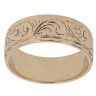 9ct Yellow Gold Patterned Twirls Wedding Band 6mm