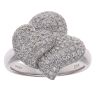 18ct White Gold 0.97ct Brilliant Cut Diamond Double Heart Ring