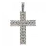 9ct White Gold 3.00ct Diamond Cross Pendant