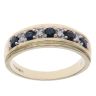 9ct Yellow Gold 0.04ct Brilliant Cut Diamond and Sapphire Fancy Ring
