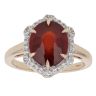 9ct Yellow Gold Garnet and Cubic Zirconia Hexagonal Cluster Ring