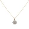 9ct Yellow Gold 0.85ct Brilliant Cut Diamond Cluster Pendant And Chain 18"