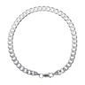 Silver Flat Hammered Curb Bracelet 8.5"