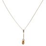 9ct Yellow Gold Citrine Drop Pendant and Chain 18"