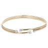 9ct Yellow Gold Cubic Zirconia Double Bangle