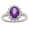 18ct White Gold 0.54ct Brilliant Cut Diamond and Amethyst Cluster Ring
