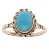9ct Yellow Gold Turquoise Cabochon Single Stone Ring