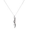 9ct White Gold 0.10ct Black And Colourless Diamond Twist Drop Pendant And Chain 18"